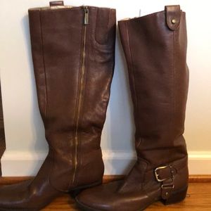Tall leather riding boots
